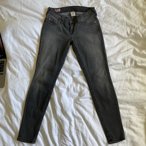 Women's True Religion Skinny Jeans Size 27-grey - Picture 2 of 6